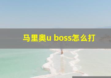 马里奥u boss怎么打